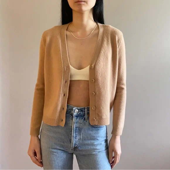 Zara limited edition merino wool cardigan tan - Picture 2 of 7